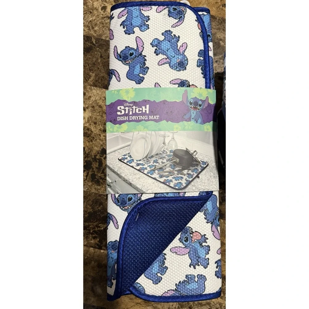 NEW Disney Lilo Stitch Kitchen Set Dish Drying Mat Oven Mitts Hanging Hand Towel